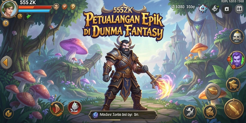 Screenshot gameplay 555ZK yang menampilkan pertempuran seru dan karakter unik.
