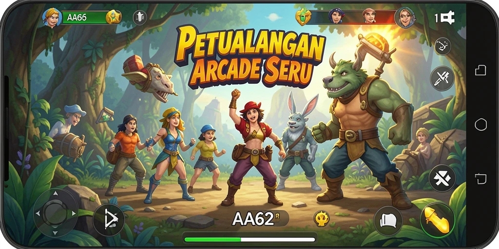 Tampilan gameplay seru dan grafis menarik dari AA62.
