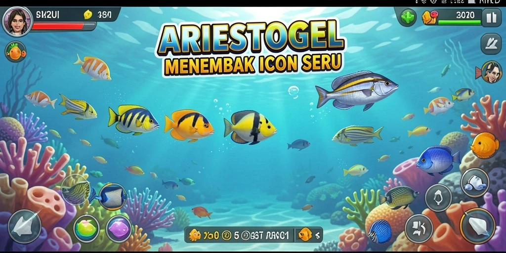Tampilan gameplay seru menembak ikan di ARIESTOGEL.