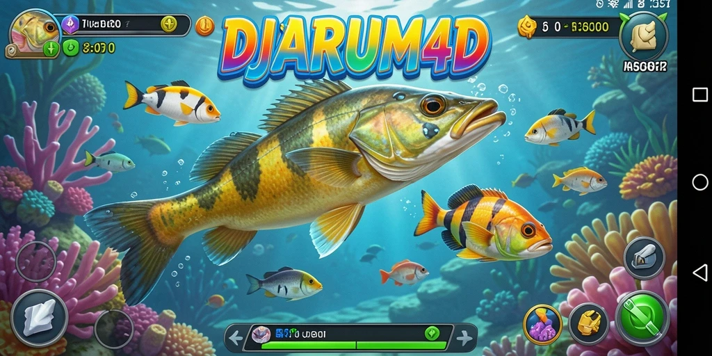 Tampilan gameplay DJARUM4D yang seru dalam menangkap ikan.