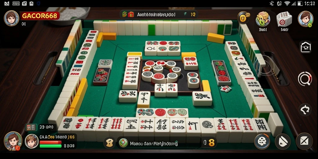 Tampilan gameplay Mahjong yang seru dan menantang di GACOR668.
