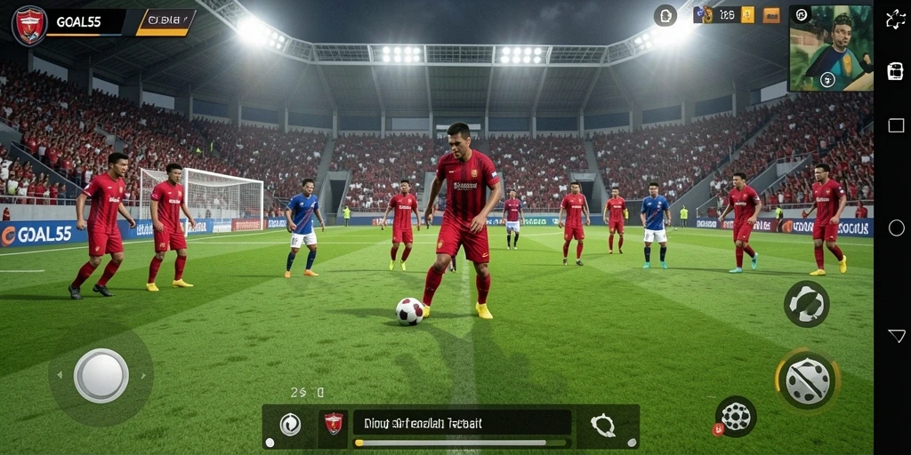 Screenshot yang menunjukkan gameplay mendalam dari GOAL55.