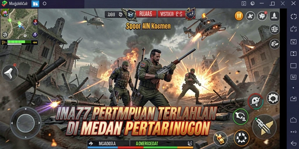 Tampilan gameplay menarik di medan pertempuran Battle Royale.
