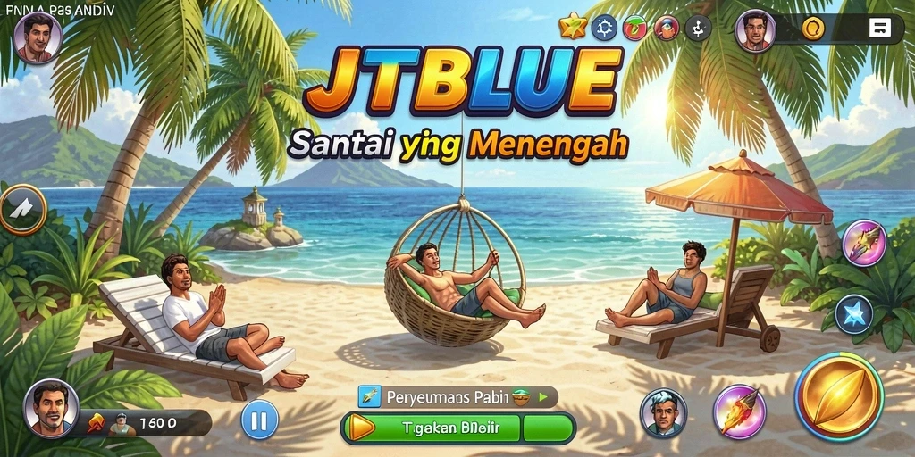 Screenshot gameplay JTBLUE yang menampilkan keseruan permainan santai.