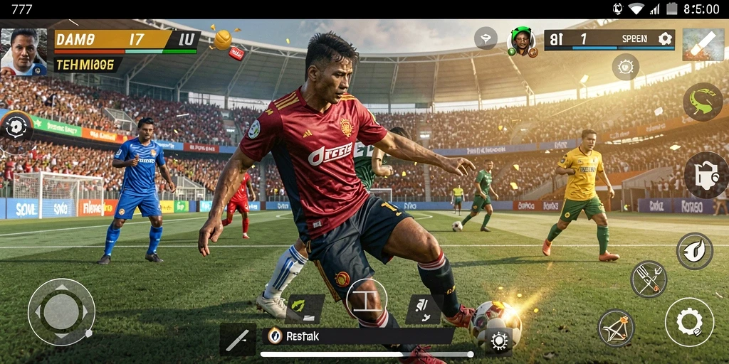 Tampilan gameplay L777 dengan aksi olahraga yang mendebarkan.