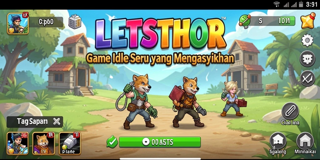 Tampilan gameplay LETSTHOR yang menarik dan mudah dipahami.