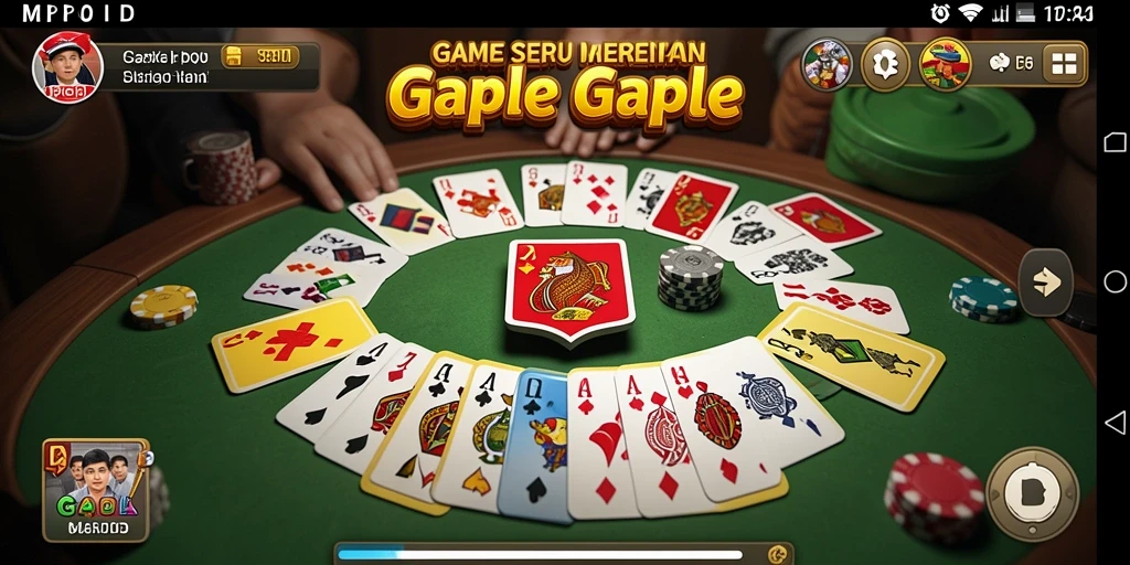 Tampilan permainan Gaple seru dengan domino yang menawan.