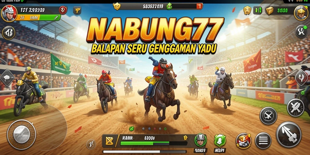 Screenshot menampilkan aksi balapan seru di NABUNG77.