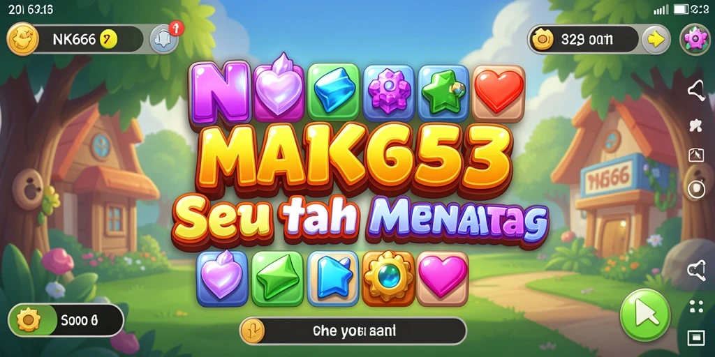 Screenshot NK666 menampilkan gameplay Match-3 yang seru dan penuh warna.