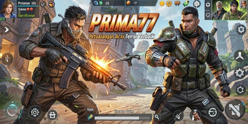 Tampilan aksi mendebarkan dalam gameplay PRIMA77 yang penuh tantangan.