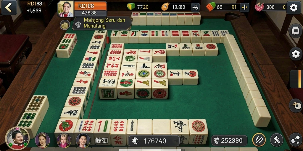Screenshot RDI88 menampilkan antarmuka permainan Mahjong yang menarik.