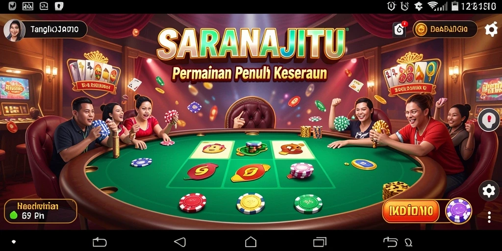 Screenshot menampilkan gameplay seru di SARANAJITU kasino.