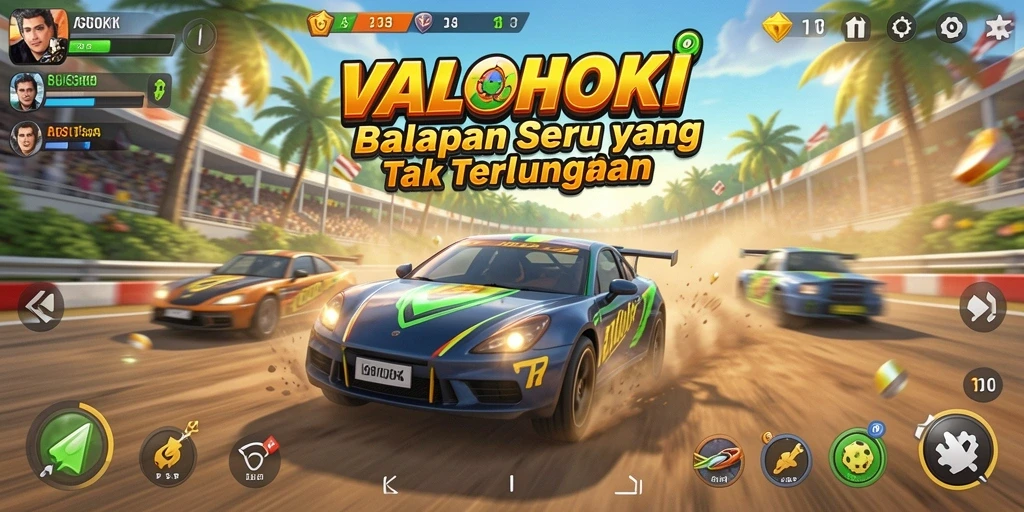 Gameplay seru dalam VALOHOKI dengan balapan intens dan grafis menakjubkan.